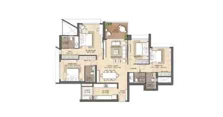 Floor Plan 3 BHK-1603 Sq.ft.