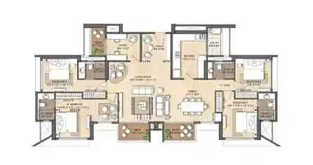 Floor Plan 4 BHK-1954 Sq.ft.